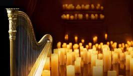 Арфа при свечах